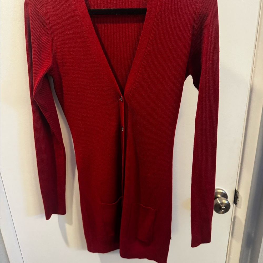 Burberry classic Christmas Red wool cardigan